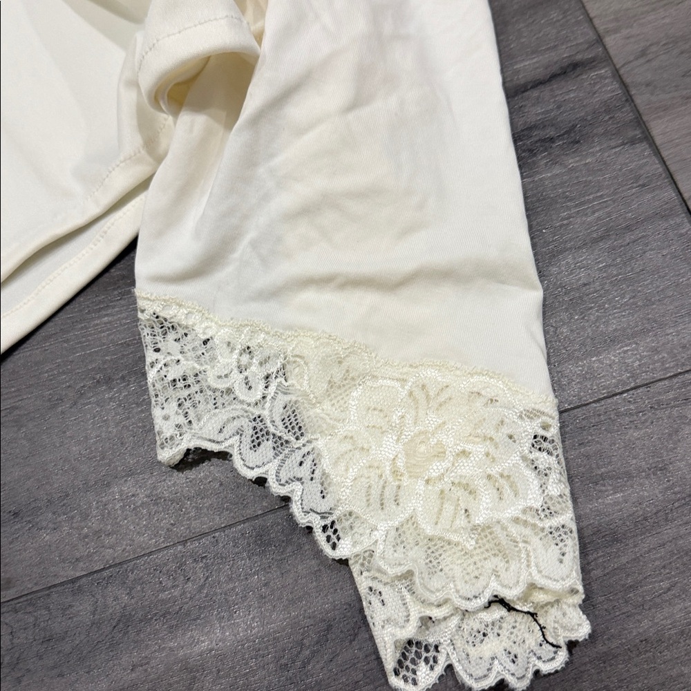 Meshki Cream Maxi Dress with Lace Details - Picture 6 of 6